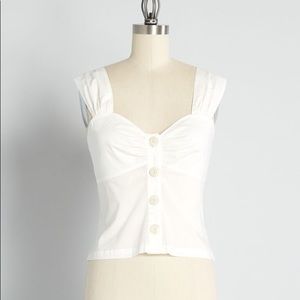 NWT Chic white button-up top from ModCloth (6)